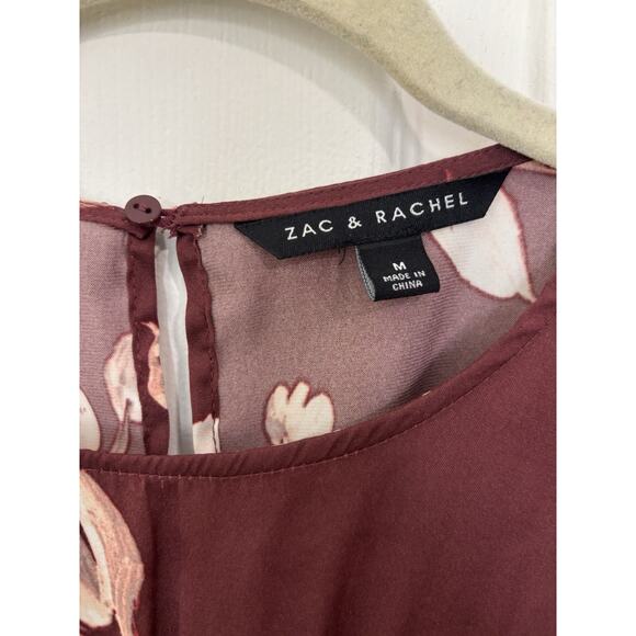 Zac & Rachel Tiered Floral Long Sleeve Top Blouse Size Medium Boho Peasant - Picture 6 of 7